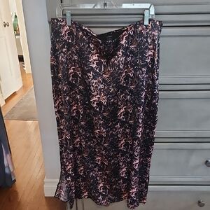 Halogen Black and Pink Midi Skirt